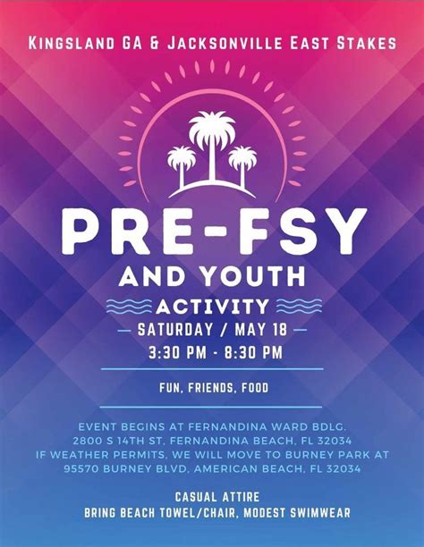 pre fsy activity|fsy lds schedule.